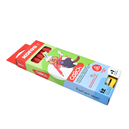 Lápiz de grafito Kores Jumbo Coach Tri + sacapuntas c/12 piezas 2