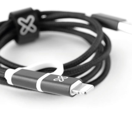 Cable 2 en 1 Klip Xtreme  Lightning y Micro USB KAC-210BK trenzado Certificado Apple 1m Negro