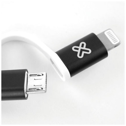 Cable 2 en 1 Klip Xtreme  Lightning y Micro USB KAC-210BK trenzado Certificado Apple 1m Negro 2
