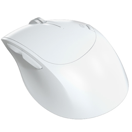 Mouse Inalámbrico Klip Xtreme Ergonómico Doble Conexión Bluetooth/2.4GHz Sensor Óptico 800/1200/1600 Blanco