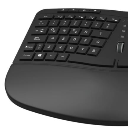 Teclado ergonimico inalambrico premium Klip Xtreme Trascend Wireless KBK-530S 2