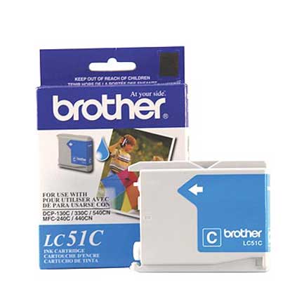 Tinta Brother LC51C Rendimiento 400 Páginas MFC240C/DCP130C Color Cian