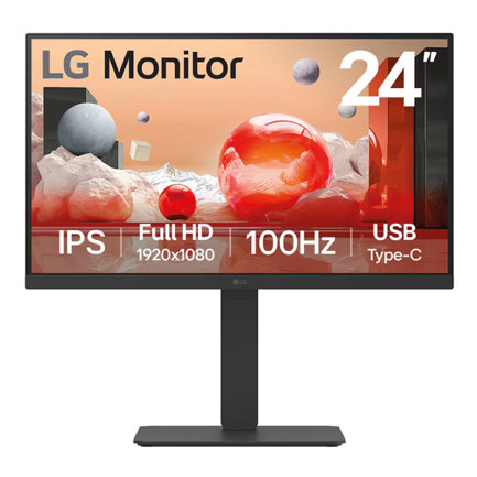 Monitor LG 24 pugadas 24BA650-B Led 1920X1080 IPS 100Hz KVM integrado HDMI DP USB USB TIPO C altavoces integrados