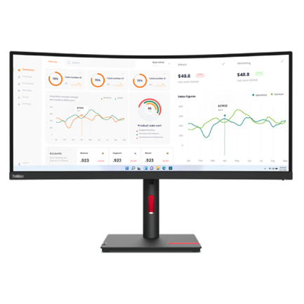 Monitor Lenovo 34" ThinkVision T34w-30 Wled Curve Panel