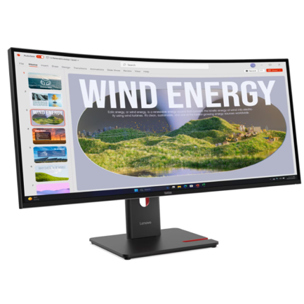 Monitor Lenovo ThinkVision T34WD-40 34" WQHD Curvo 1500R con USB-C 100W y Hub USB
