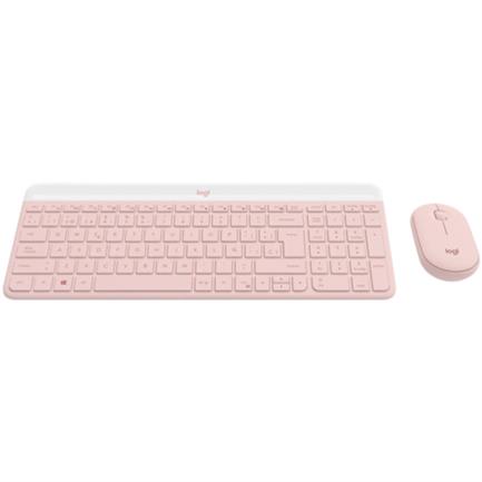 Teclado y Mouse Logitech MK470 Inalámbrico Nano Receptor USB Color Rosa 2