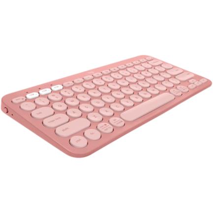 Teclado Bluetooth Logitech Pebble Keys 2 K380S Emparejamiento Multidispositivo Inalámbrico Color Rosa 3