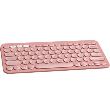 Teclado Bluetooth Logitech Pebble Keys 2 K380S Emparejamiento Multidispositivo Inalámbrico Color Rosa 4
