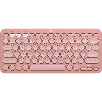 Teclado Bluetooth Logitech Pebble Keys 2 K380S Emparejamiento Multidispositivo Inalámbrico Color Rosa 5