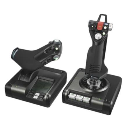 Simulador logitech sistema x52 hotas profesional acelerador/palanca semimetálico