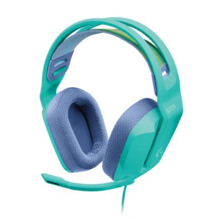 Audífonos logitech g335 gaming micrófono/cable 3.5mm color menta