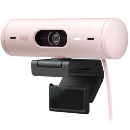 Cámara Web Logitech Brio 500 FHD Resolución 1080p Corrección Iluminación Encuadre Automático Color Rosa 2
