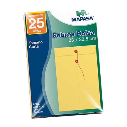 SOBRE BOLSA MAPASA CARTA ANTE 80KG C/R 10 BOLSAS C/25