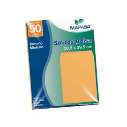 Sobre Bolsa Mapasa Golden Kraft Ministro 30.5cm x 39.5cm 60 kg Empaque 10-50/500