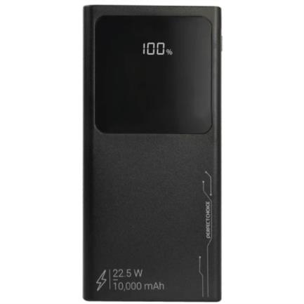 Power Bank Perfect Choice Carga Rápida 10000 mAh 22.5W 4 Puertos USB Micro/A/C Color Negro