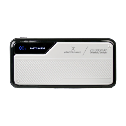 Power Bank Perfect Choice Carga Rápida 20000 mAh 22.5W 4 Puertos USB/A/C y Cable Integrado Tipo C y Lightning 4