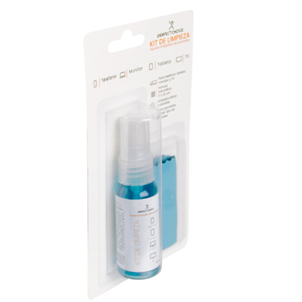 KIT DE LIMPIEZA PERFECT CHOICE LIQUIDO LIMPIADOR PARA PANTALLAS 30ML