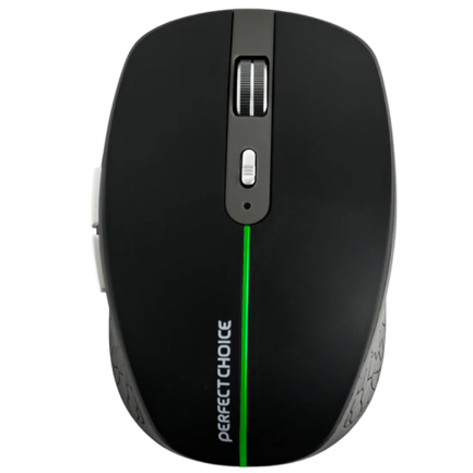 Mouse Inalámbrico Ergonómico Perfect Choice Iluminación RGB Orion 3200 dpi Negro/Gris 4