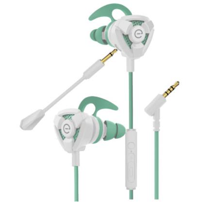 Audífonos gamer perfect choice easy line storm micrófono desmontable 3.5mm color blanco-verde