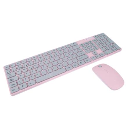 Teclado y Mouse Perfect Choice Ballon Inalámbrico para Niños Color Rosa