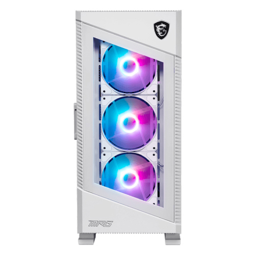 Gabinete Gamer MSI MPG Velox 100R White Mid Tower ITX mATX ATX 4xFan ARGB Cristal Templado Color Blanco