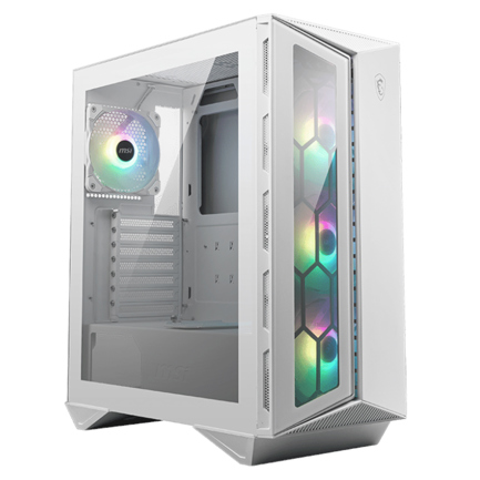 Gabinete MSI MPG GUNGNIR 210R Blanco Midi-Tower ATX/Micro-ATX USB 3.0 sin Fuente 4 Ventiladores Instalados 4
