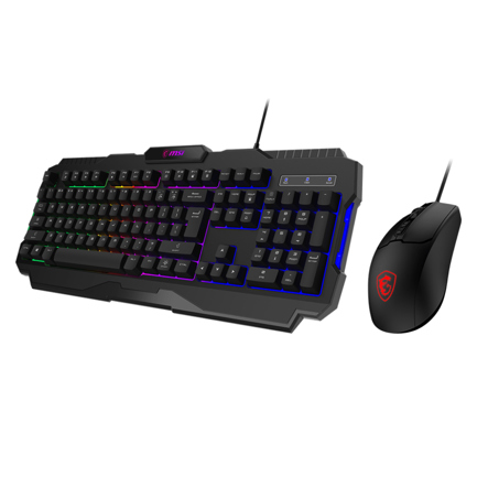 Kit Gamer Teclado y Mouse MSI FORGE GK100 Alámbrico USB Negro Español Membrana RGB 2