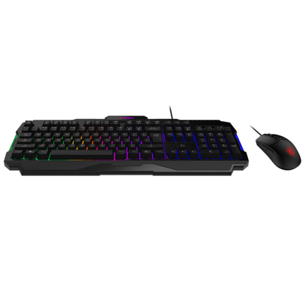 Kit Gamer Teclado y Mouse MSI FORGE GK100 Alámbrico USB Negro Español Membrana RGB 3