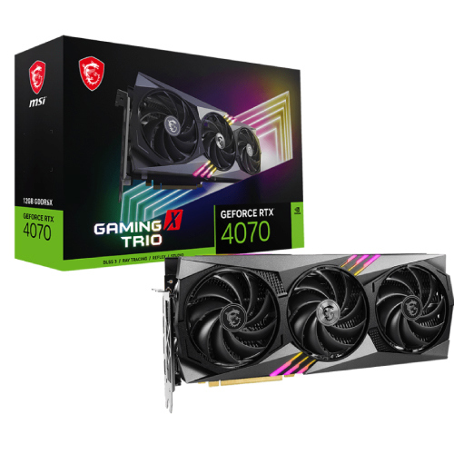 Tarjeta de Video MSI Gaming X Trio GeForce RTX4070 12GB RGB Triple Fan GDDR6X PCIe 4.0 1xHDMI 3xDP