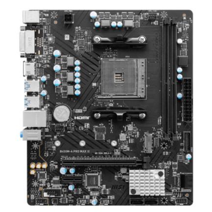 Tarjeta Madre MSI B450M-A PRO MAX II 2xDDR4 64GB 4133Mhz PCIe 3.0 M.2 1xHDMI 1xDVI-D S AM4 Ryzen 3th 4th 5th Series mATX