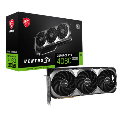 Tarjeta de Video MSI Ventus GeForce RTX4080 OC Super 16GB Triple Fan GDDR6X PCIe 4.0 1xHDMI 3xDP