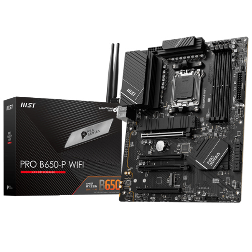 Tarjeta Madre MSI Pro B650-P WIFI 4xDDR5 128GB 7200Mhz PCIe 5.0 M.2 HDMI DP S AM5 Serie 7000/8000 ATX Wi-Fi 6E BT