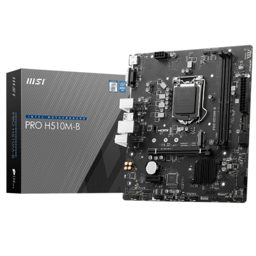 Tarjeta Madre MSI PRO H510M-B 2xDDR4 64GB 2933Mhz PCIe 3.0 M.2 HDMI VGA S 1200 10th Gen mATX