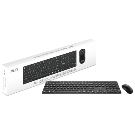 Kit Teclado Mouse MSI Forge L210 W Inalámbrico USB 1600DPI Ingles