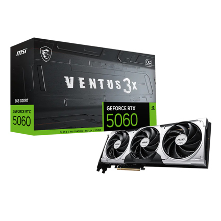 Tarjeta de Video MSI NVIDIA GeForce RTX 5060 VENTUS 3X OC 8GB 128-bit GDDR7 PCI Express x16 5.0 4