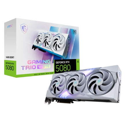 Tarjeta de Video MSI RTX 5080 NVIDIA GeForce GAMING TRIO OC 16GB 256-bit GDDR7 PCI Express x16 5.0 Blanco 3
