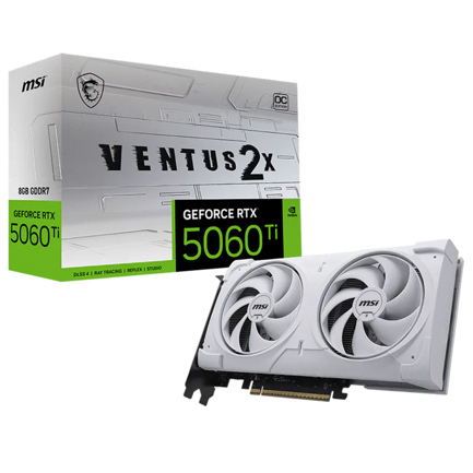 Tarjeta De Video MSI RTX 5060 TI 8G VENTUS 2X OC WHITE PLUS 8GB GDDR7 2617 Mhz PCI Express x16 5.0