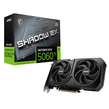 Tarjeta De Video MSI RTX 5060 TI 8G SHADOW 2X OC PLUS 8GB GDDR7 2617 Mhz PCI Express x16 5.0 2