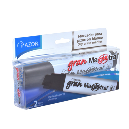 Marcador Jumbo Gran Magistral P/ Pizarrón Blanco Paq / 2 Piezas Negro - Azul