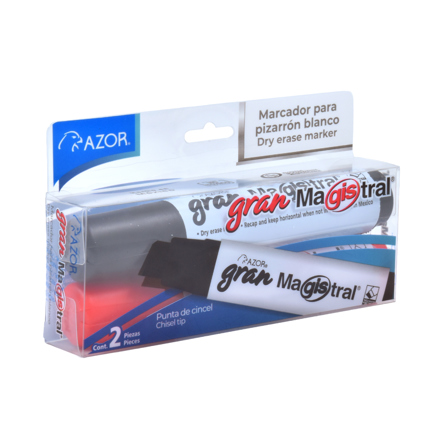 Marcador Jumbo Gran Magistral P/ Pizarrón Blanco Paq / 2 Piezas Negro - Rojo