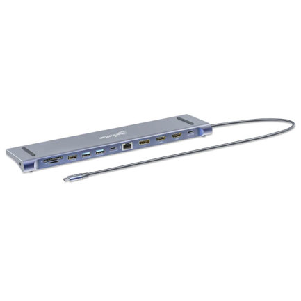 Docking Manhattan USB C 12 ptos HDMIx2 DP USB C PD USB Ax3 RJ45  SD Audio