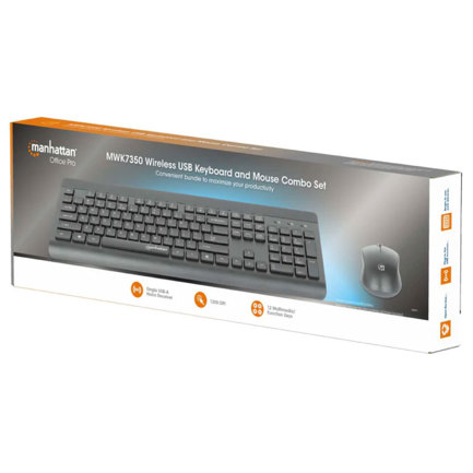 Teclado y Mouse Optico Inalambrico Manhattan 2.4G Negro combo