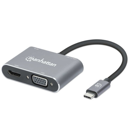 Docking Manhattan USB-C 4 Puertos HDMI/VGA USB-A/USB-C