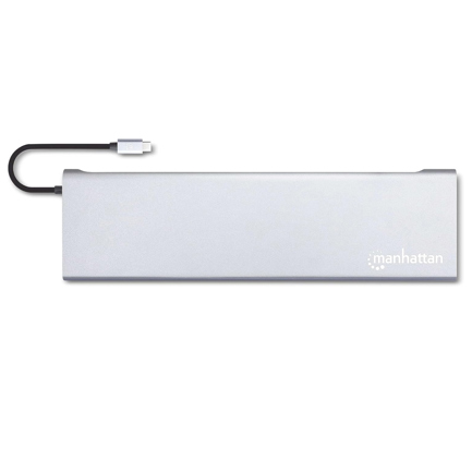 Docking Manhattan USB-C 11 Puertos HDMI/Mini DP/VGA USB-C PD/3xUSBv3.2 Red/Audio/SD/micro SD 3