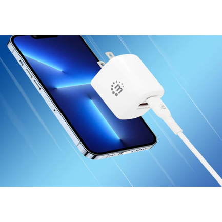 Cargador de Pared Manhattan 20W  USB-C PD (20W) y USB-A QC (18W) 2
