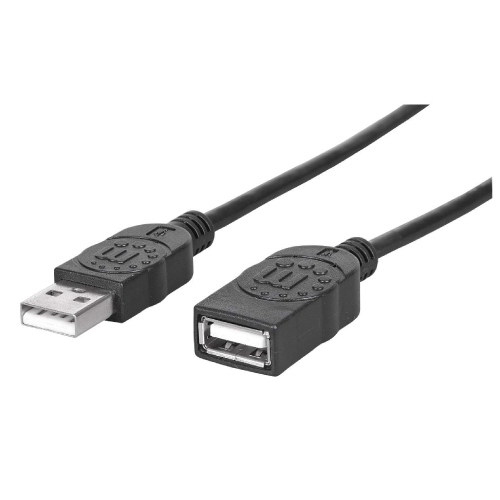 Cable Manhattan USB V2.0 Ext Tipo A 0.9M Negro