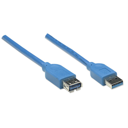 Cable Manhattan USB V3.2 Ext Tipo A 3.0M Azul 5 G