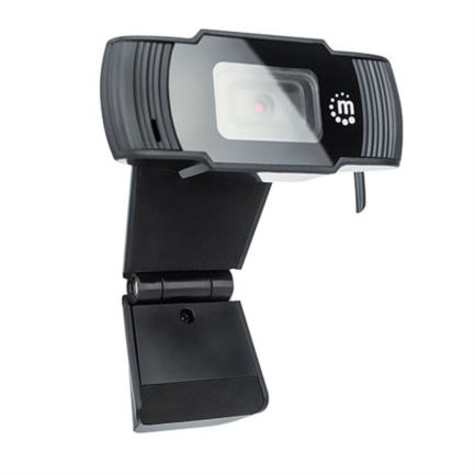 Cámara Web Manhattan Full HD 1080p USB Micrófono Base Ajustable Color Negro 3