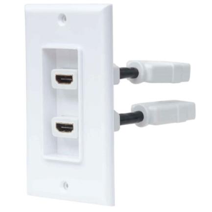 Cople Manhattan HDMI H-H Pared 2 Puertos Color Blanco