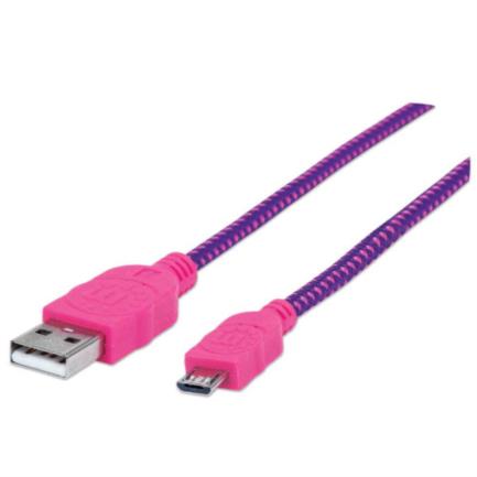 Cable Manhattan Micro-B USB Alta Velocidad 1m Color Rosa-Morado 2